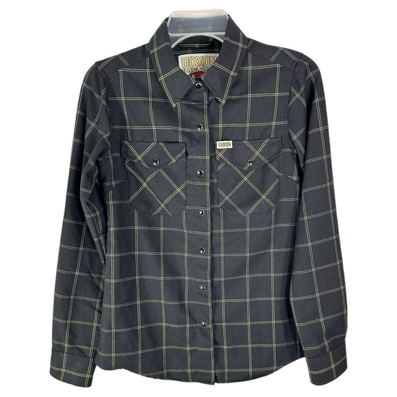 DIXXON Tops - Dixxon Black Plaid Button-Up Shirt - Women's "Stay Gold"